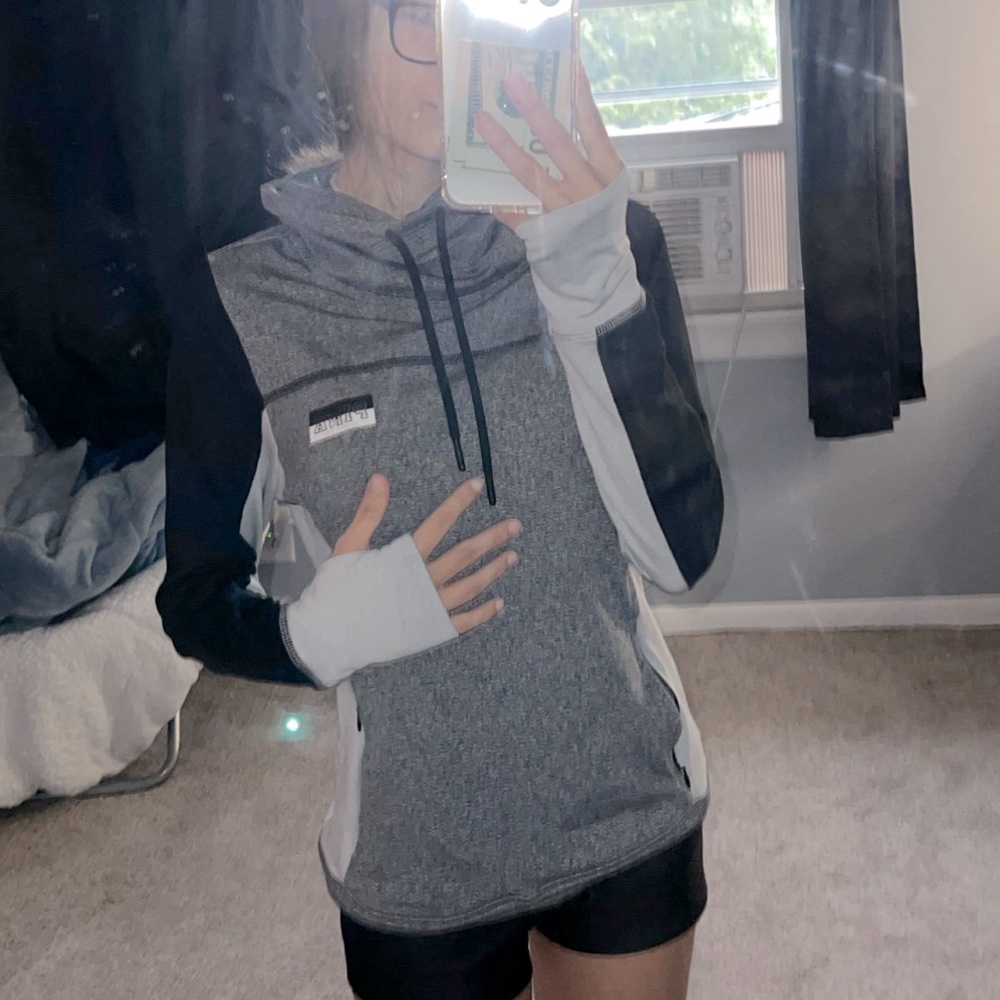 pink athletic sweatshirt